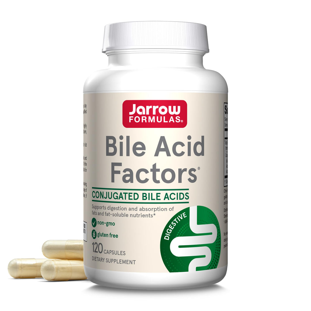 Bile Acid Factors 1000 mg With Conjugated Bile Acids, Dietary Supplement for Digestion Support and Absorption of Fats & Fat-Soluble Nutrients, 120 Capsules, 30 Day Supply