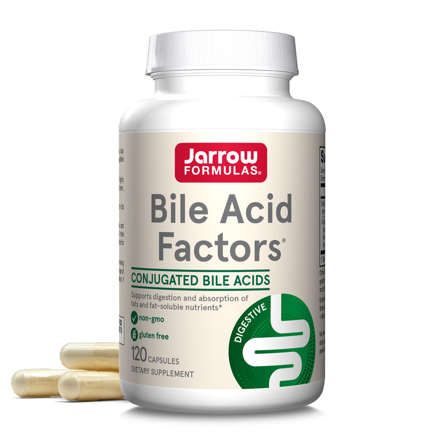 Bile Acid Factors 1000 mg With Conjugated Bile Acids, Dietary Supplement for Digestion Support and Absorption of Fats & Fat-Soluble Nutrients, 120 Capsules, 30 Day Supply