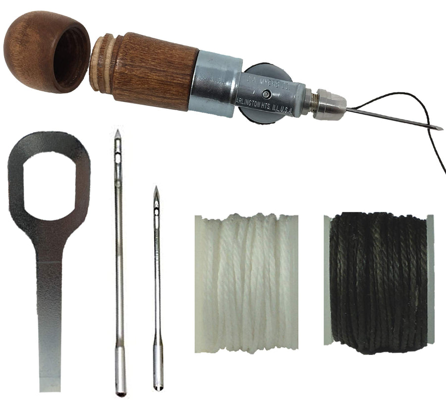 Repair Stitch Tool | Sewing Awl for Bounce Houses, Inflatables, Leather, Thick Fabric, Shoes, Bags, Belt, Upholstery Repair Kit & Crafts Leather, Tarp Stitching – Made in USA. Professional Heavy Duty