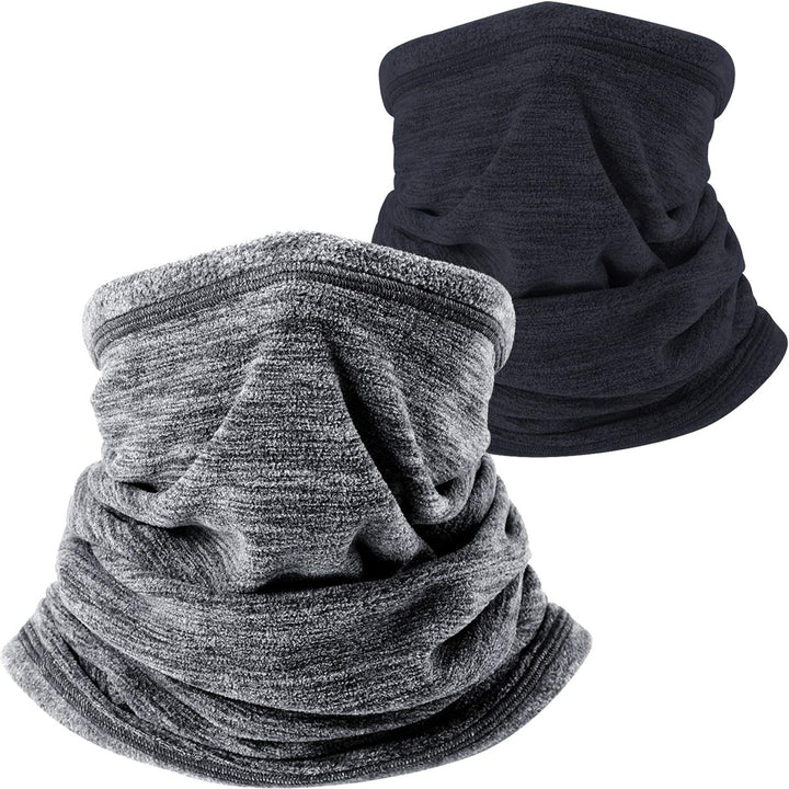 Windproof Fleece Neck Warmer Scarf Face Mask Cover Bandana for Cold Weather Keep Warm Gear Winter Outdoor Sports Snowboard Skiing Cycling Hunting Fishing Men Women Grey & Royal Blue