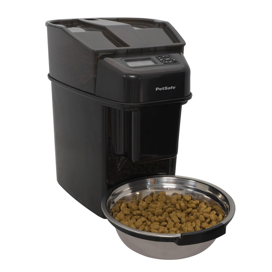 Automatic Cat Feeder - Healthy Pet Simply Feed - Automatic Pet Feeder for Cats & Dogs - Timed Pet Feeder with Programmable Portion Control - Holds 24 Cups of Dry or Semi-Moist Dog or Cat Food
