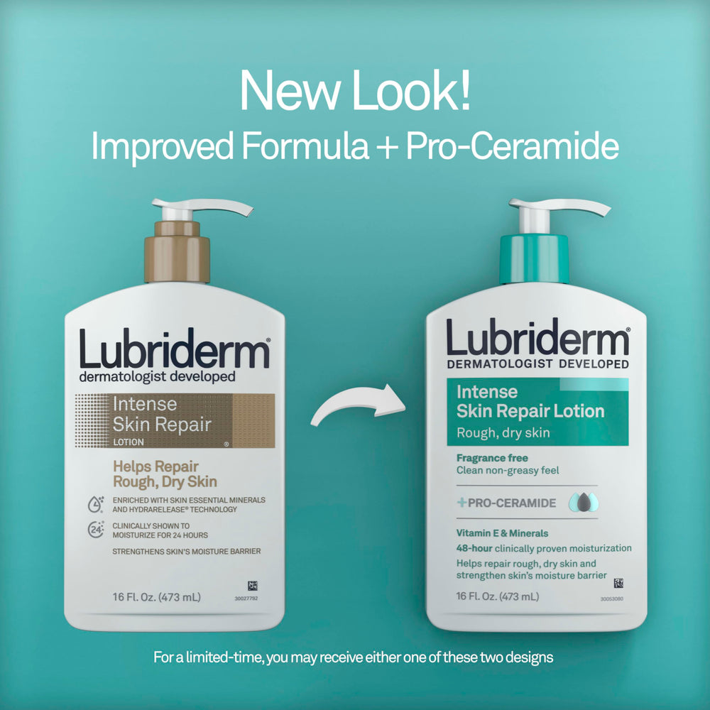 Intense Dry Skin Repair Lotion + Pro-Ceramide with Vitamin E & Minerals Helps to Repair Rough, Dry Skin, Fast Absorbing Lotion is Fragrance-Free and Non-Greasy, 16 fl. oz