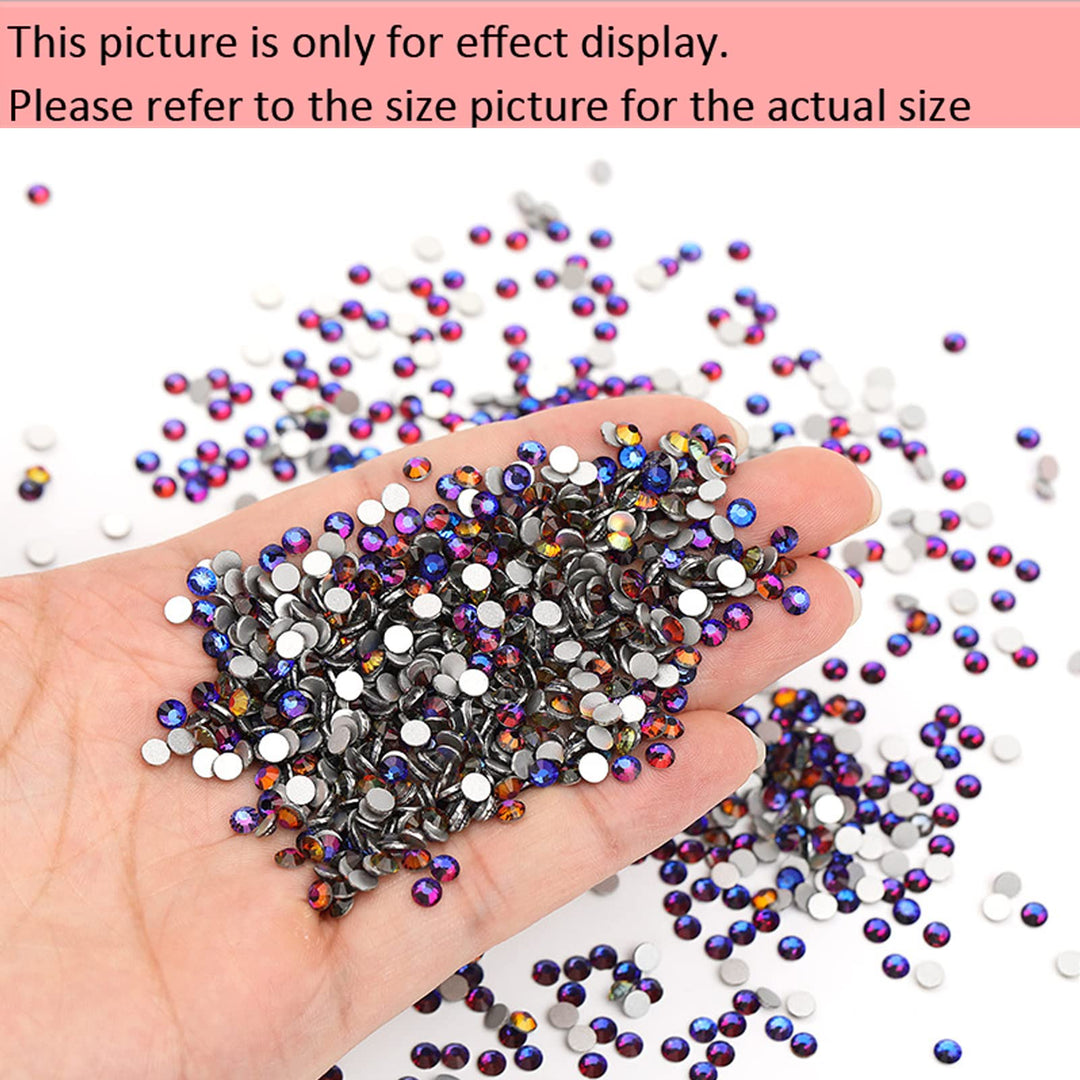 1440 Pieces SS10 Flatback Rhinestones, 1.5MM Flatback Crystal Rhinestones for Craft Nails Dance Costumes, Flat Back Nail Crystals, Non Hotfix Rhinestones (SS10 / 2.8MM, Blue Moonlight)
