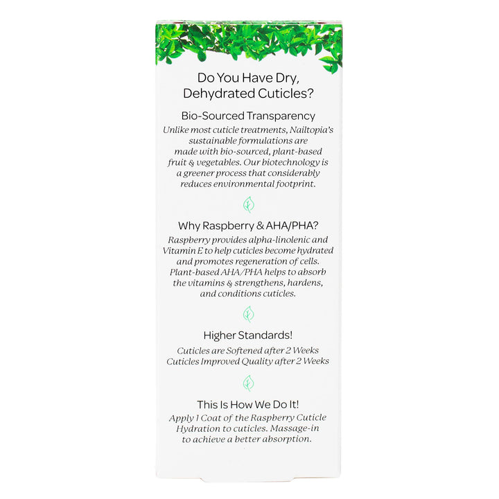 - Cuticle Hydration - Replenishes and Rehydrates - Plant-Based, Non Toxic, Bio-Sourced, Nourishing & Moisturizing Superfood Treatment - Raspberry Extract (Clear) - 0.41 oz