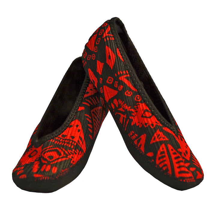 Fuzzies Slipper, Red Aztec, Medium