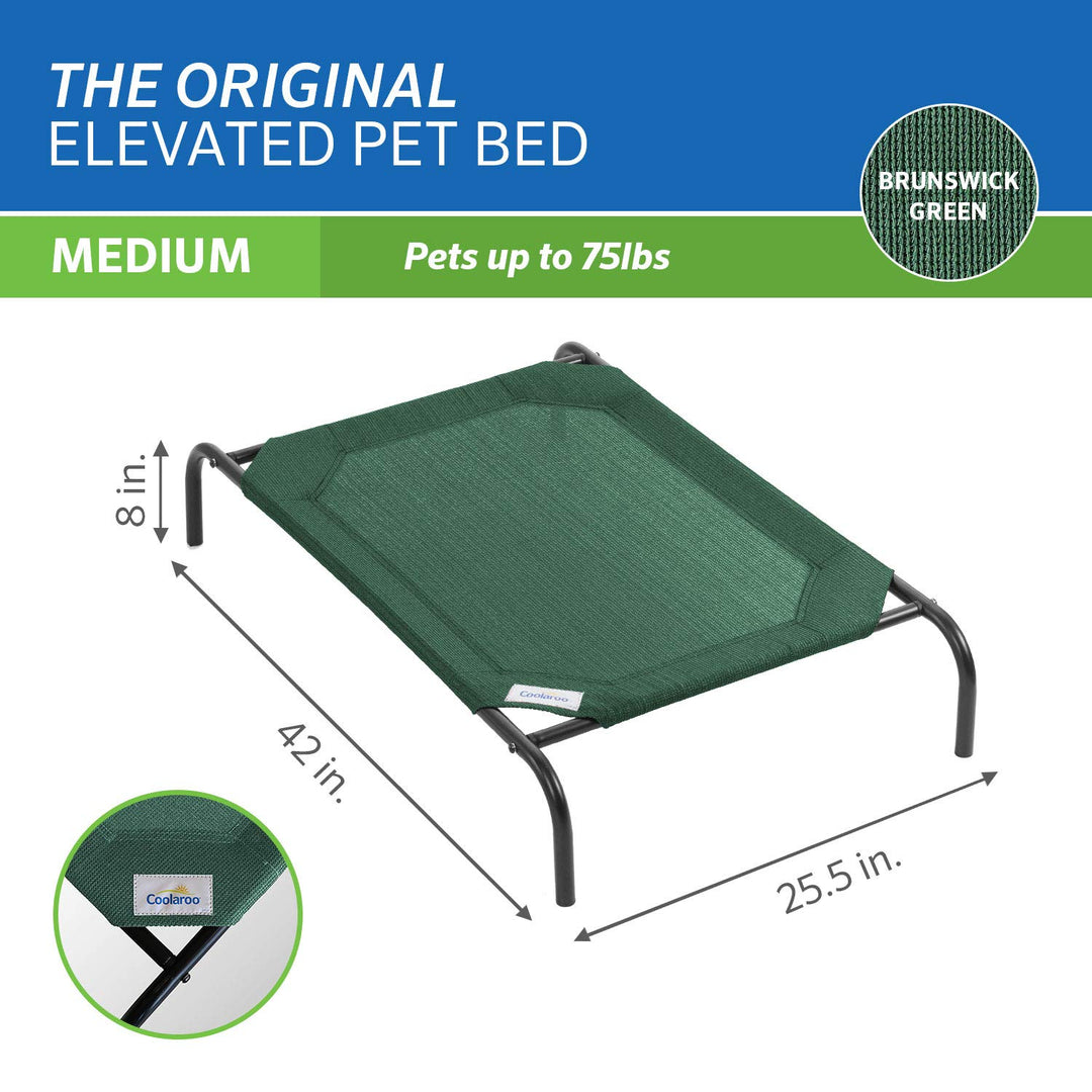 The Original Cooling Elevated Pet Bed, Medium, Brunswick Green