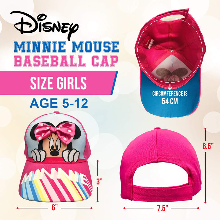 Minnie Mouse Girls Baseball Cap (Pink)