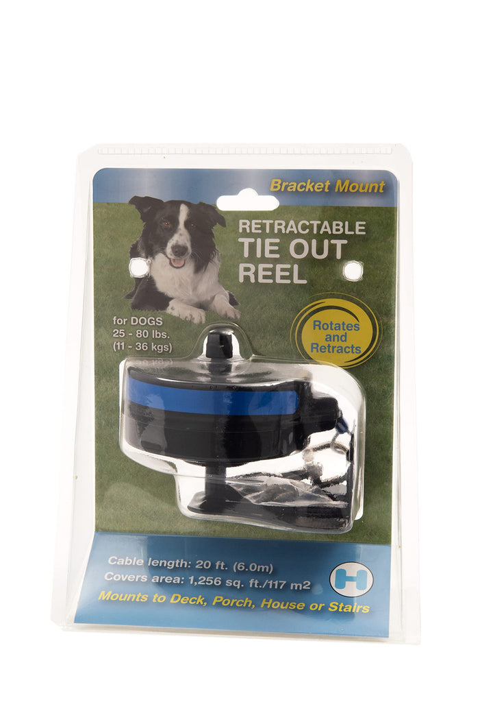 Bracket Mount and Stake Retractable Leash Tie Outs for Dogs (Bracket, Medium)