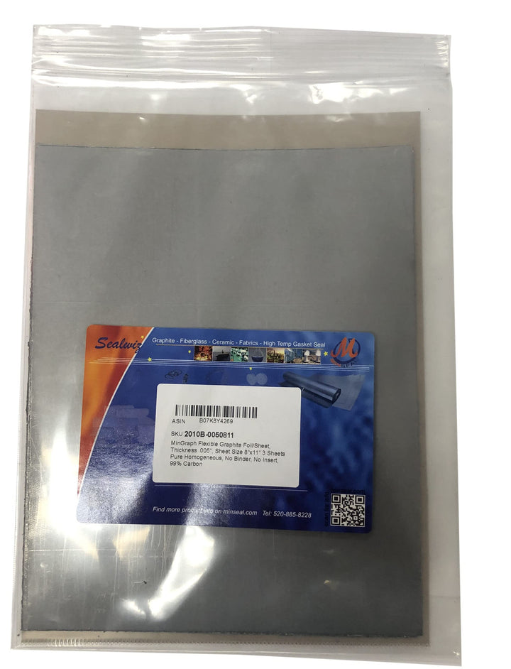 Flexible Graphite Foil/Sheet, 12x40, Thickness .020(Select from .005 to .020) Pure Homogeneous, No Binder, No Insert, 99% Carbon