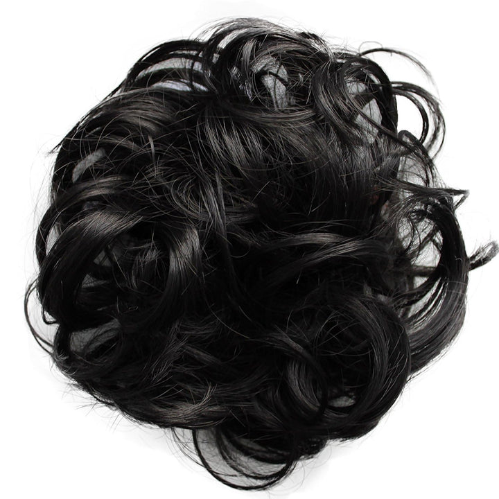 PRETTYSHOP Scrunchie Scrunchy Bun Up Do Hair piece Hair Ribbon Ponytail Extensions Wavy Curly or Messy Verious Colors (black brown 2 G41A)