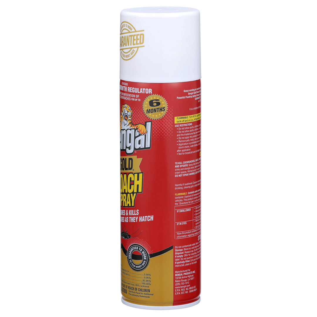 Gold Roach Spray, Odorless Stain-Free Dry Aerosol Killer Spray with Insect Growth Regulator, 11 Oz. Aerosol Can