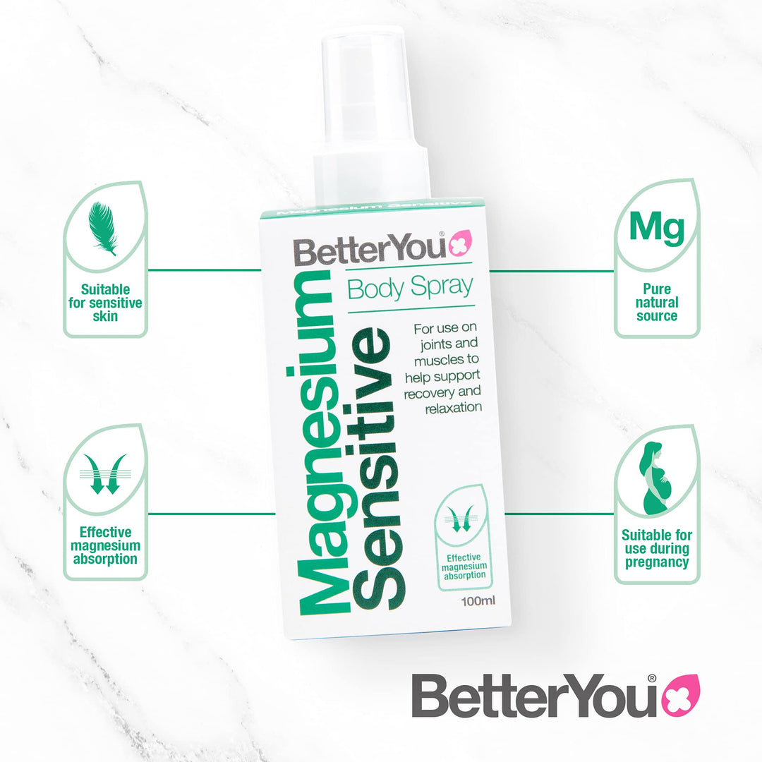 Better You Magnesium Oil Sensitive Original Spray 100ml - for Sensitive Skin by Better You