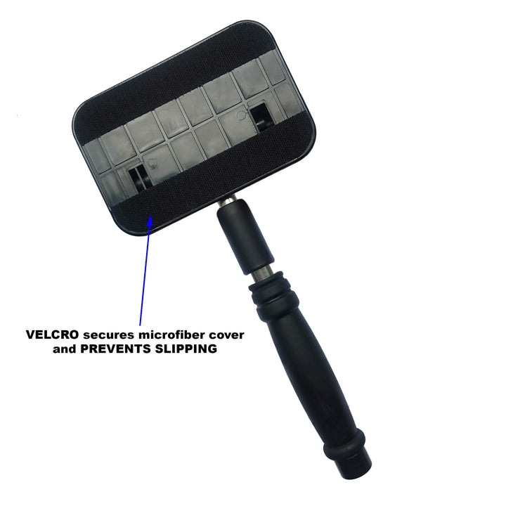 Pivoting Windshield Glass Cleaning Tool Extendable Aluminum Handle w/3 Premium Microfiber Covers