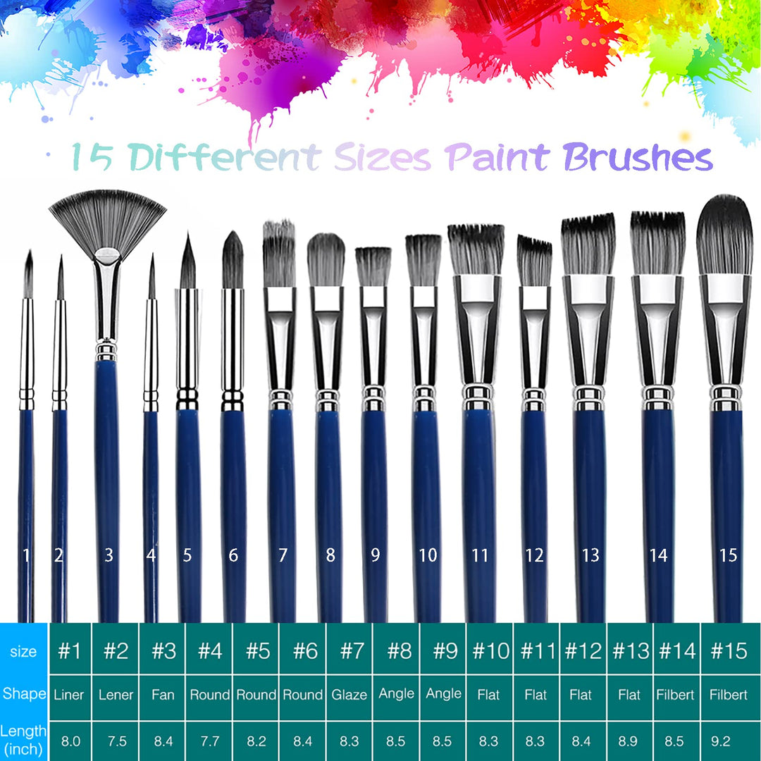 Paint Brush Set, 21PCS Painting Brushes for Acrylic Oil Watercolor Canvas Gouache Easter, Paint Brushes Set for Kids and Adult