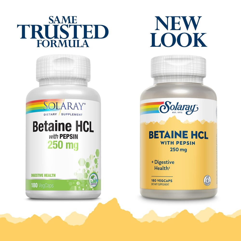 Solaray - HCl with Pepsin - 250 mg - 180 capsules