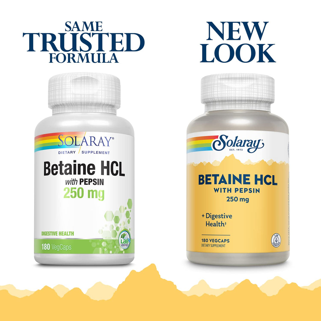 Solaray - HCl with Pepsin - 250 mg - 180 capsules