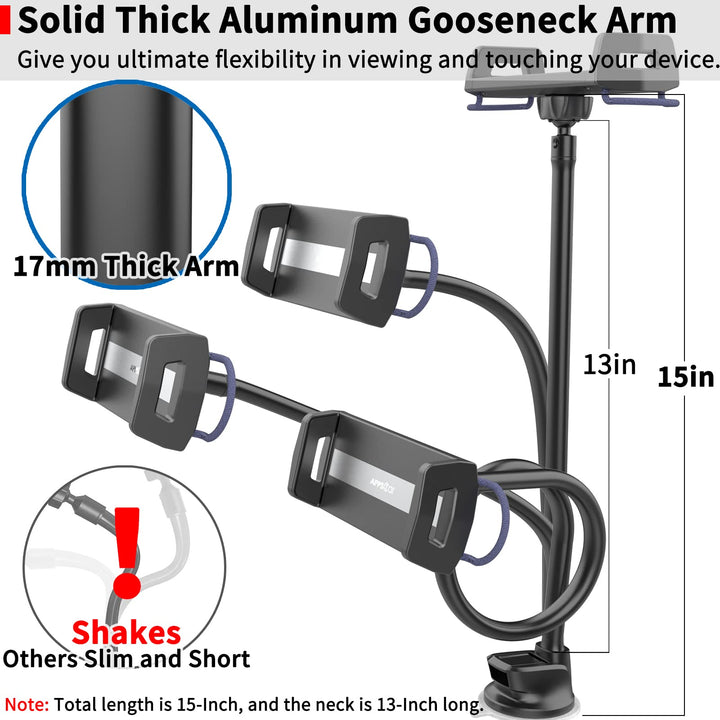 Upgraded Tablet Car Mount for iPad Truck Holder Long Arm Extension Strong Suction Cup Windshield Mount for 7-13 Inch Tablet iPad Pro Air Mini
