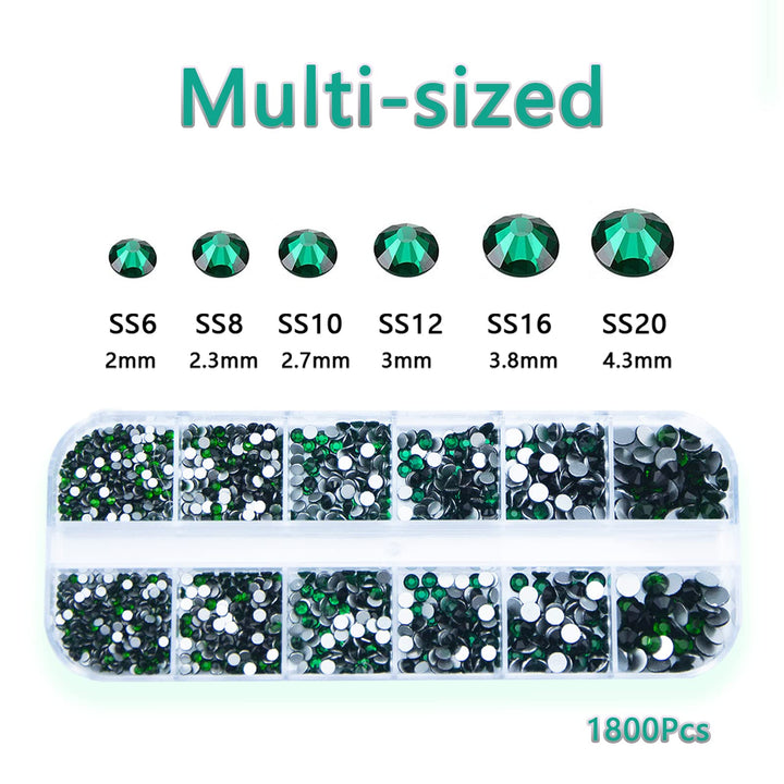 1920Pcs Emerald Green Rhinestones for Nails, Green Flatback Rhinestones Gems Crystals Glass Stones Multi Shapes Sizes Nail Rhinestones with Tweezers Pen for Nail DIY Crafts Clothes Shoes Jewelry