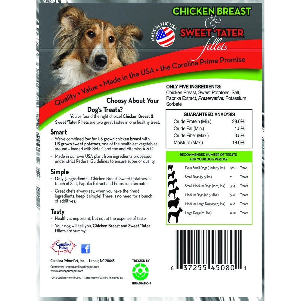 Chicken Breast & Sweet Tater Fillets (1lb.) - Naturally Nutricious Dog Treats