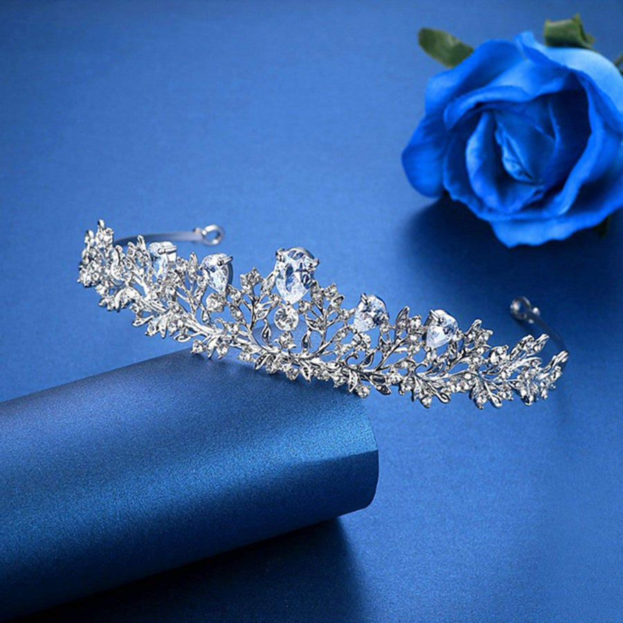 Zircon Crystal Wedding Tiara for Bride and Flower Girls, Princess Tiara Headband Pageant Crown Bridal Hair Accessories Jewelry for Women and Girls