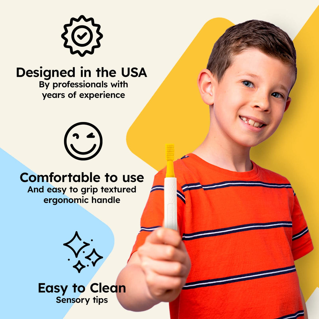Gafly Therapens Oral Motor Therapy Tools stimulate Speech and Feeding - Chewy Vibe Speech Therapy Toys help Kids with Sensory Needs Chew & Relax - Oral Stimulator Kit includes 4 Tips, Storage Pouch