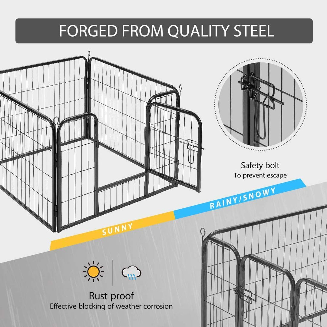 24'' 16 Panel Heavy Duty Metal Pet Fence Barrier Foldable Dog Puppy Cat Playpen Kennel with Door for Indoor Outdoor Exercise