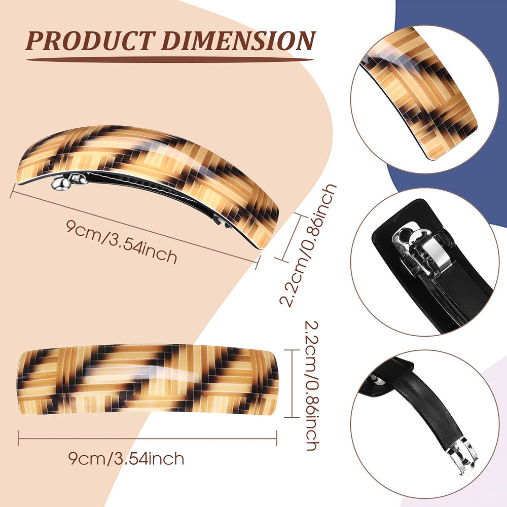 6 Pieces Hair Barrettes for Women Hair Clips Womens Hair Accessories Large French Hair Pin Retro Hair Clasp, 6 Colors (Elegant Pattern)