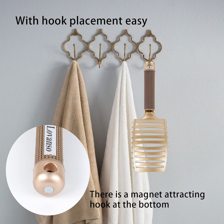 2pcs Boar Bristle Hair Brushes Curved Vented Brush for Long, Thick, Thin, Curly & Tangled Hair Women & Men with Faster Blow Dryer Drying