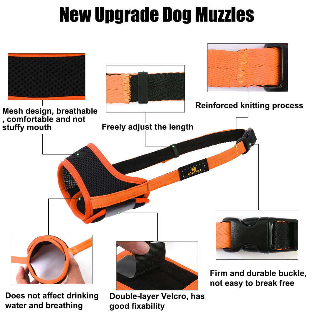 Dog Muzzle Soft Mesh Breathable Muzzle Stop Dog Biting Barking and Chewing, Adjustable Dog Muzzle,Can be Used in Conjunction with Training for Small Medium Large Dogs
