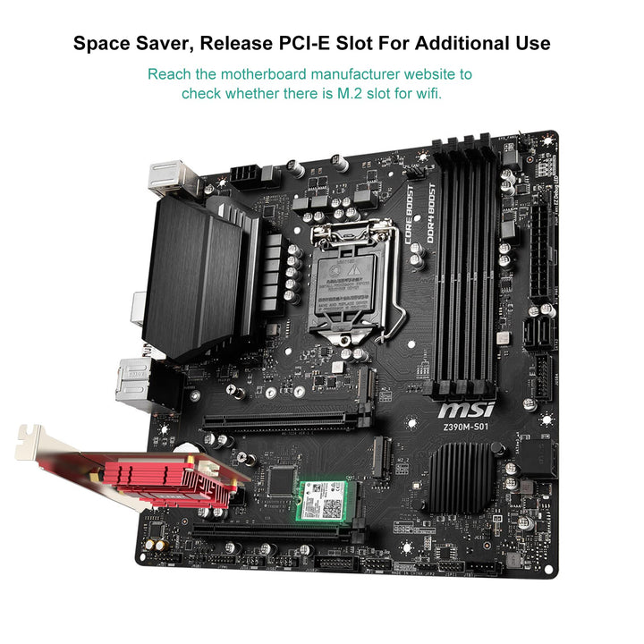 AX210 WiFi 6E Desktop Kit, Expand to Tri-Band 6GHz/5GHz/2.4GHz M.2 NGFF Wireless Bluetooth 5.2 Card Support Windows 10 11, 64 bit Desktop PC, Includes Ipex Cable, 5dBi Antennas and Brackets