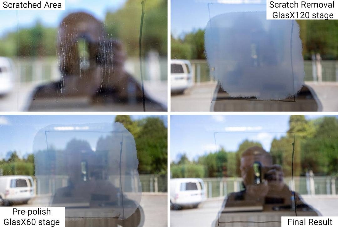 (3'') Glass Scratch Removal Kit for use with a Drill on All Glass Surfaces