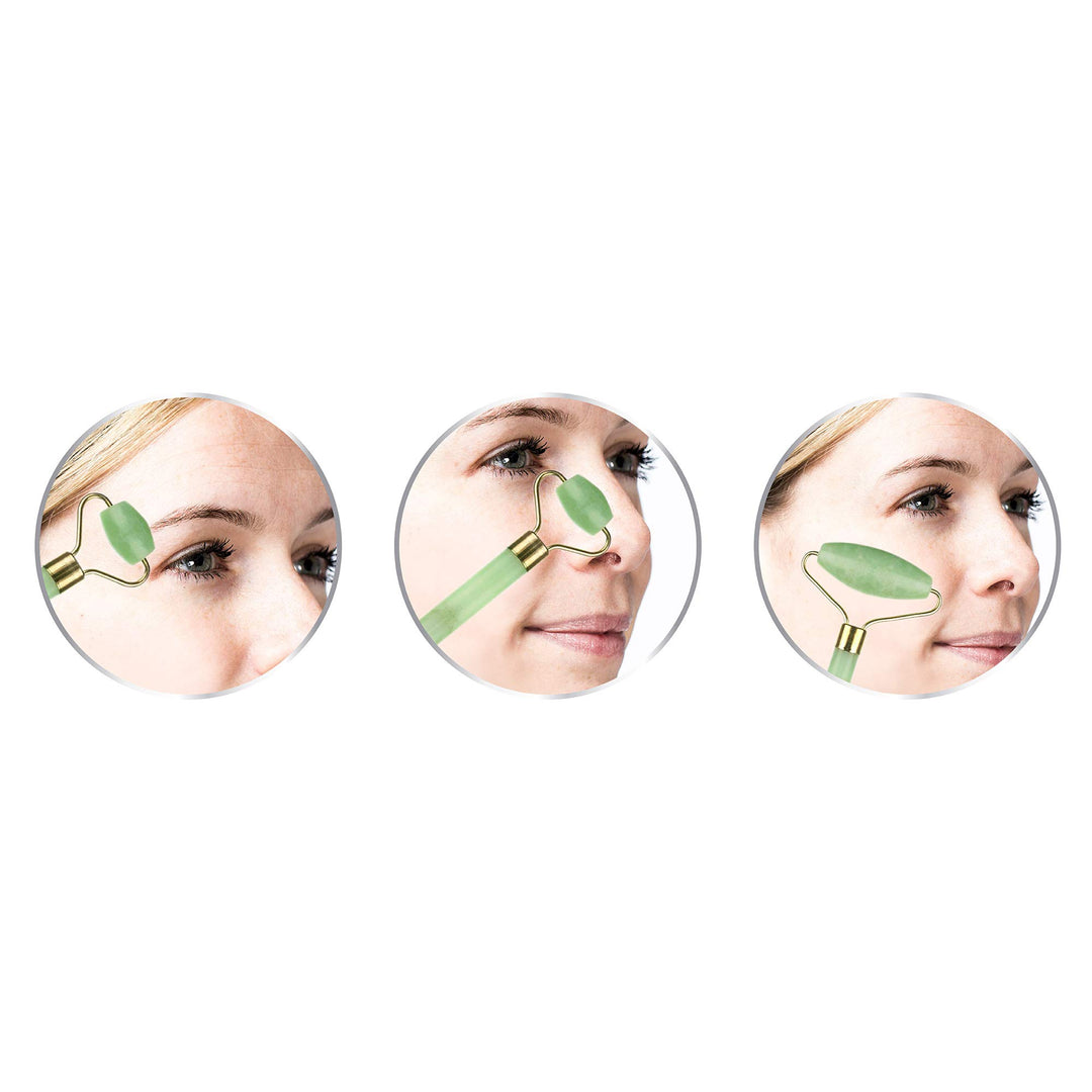 Jade Roller, Jade Stone Double Head Facial Jade Roller, Perfect for Relaxing