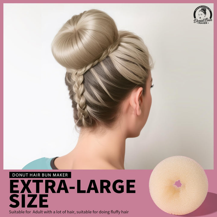 Hair Bun Shaper SetÅ’ 4 Hair Pcs Donut Bun Maker(Extra-large, Large, Medium, Small) with Large Bobby Pins Blonde 20pcs, Doughnuts Ring Styler Maker