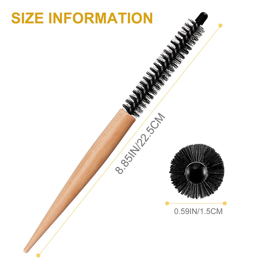 Mini Round Quiff Comb Hair Styling Brush for Thin Hair, Short Hair, Bangs, Beard, Lifting, and Curling (10.24 Inch)