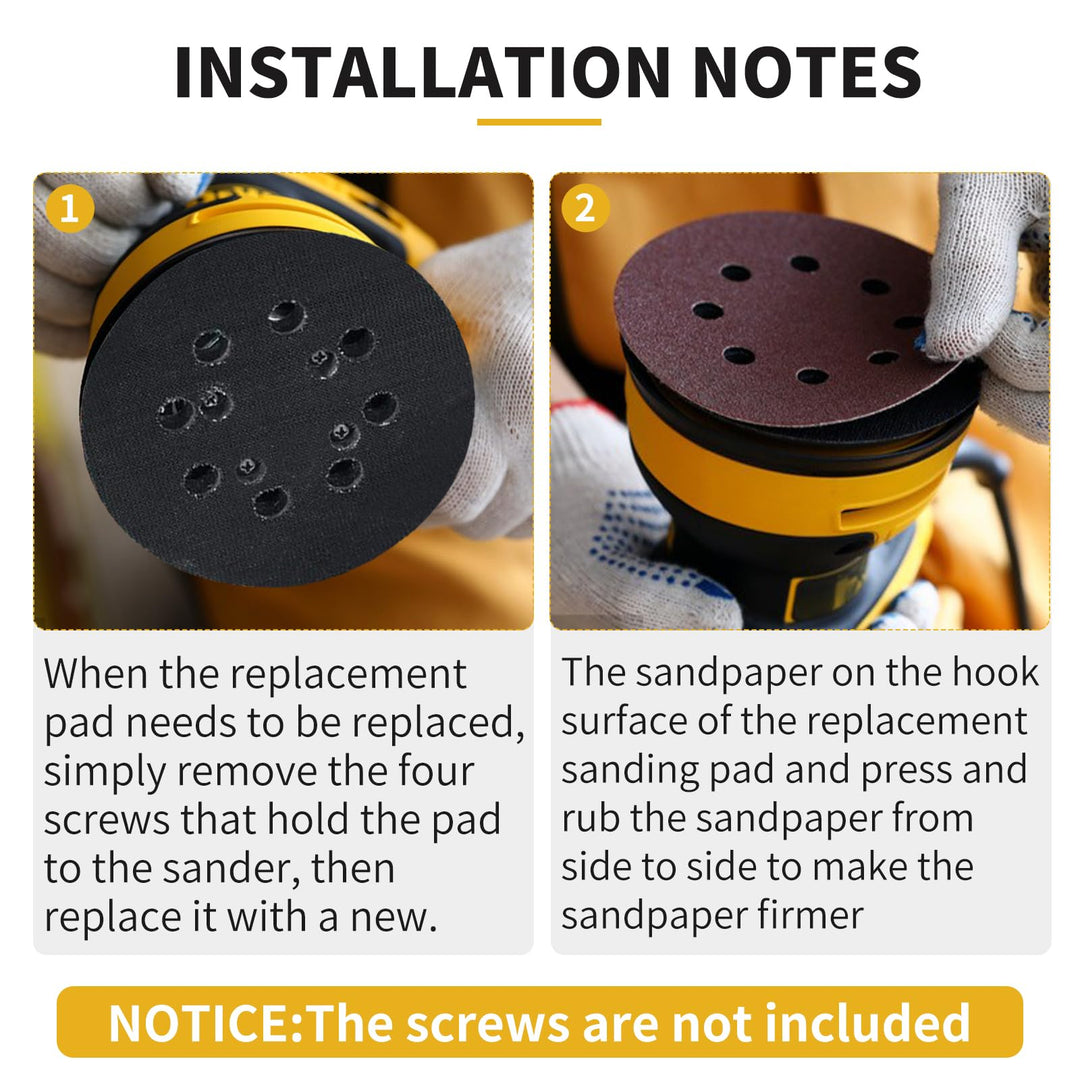 Sander Pad for Dewalt, 5 8 Hole Hook and Loop Orbital Sander Pad Replacement for DeWalt DWE6421 6421K DWE6423 6423K DCW210B (4 Screw Holes Sanding Part for DeWalt DWE64233 & N329079)