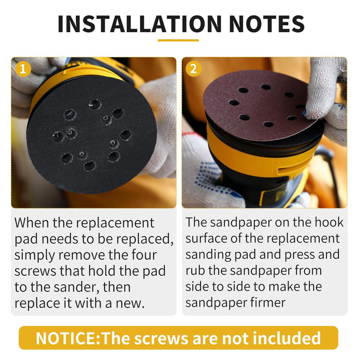 Sander Pad for Dewalt, 5 8 Hole Hook and Loop Orbital Sander Pad Replacement for DeWalt DWE6421 6421K DWE6423 6423K DCW210B (4 Screw Holes Sanding Part for DeWalt DWE64233 & N329079)