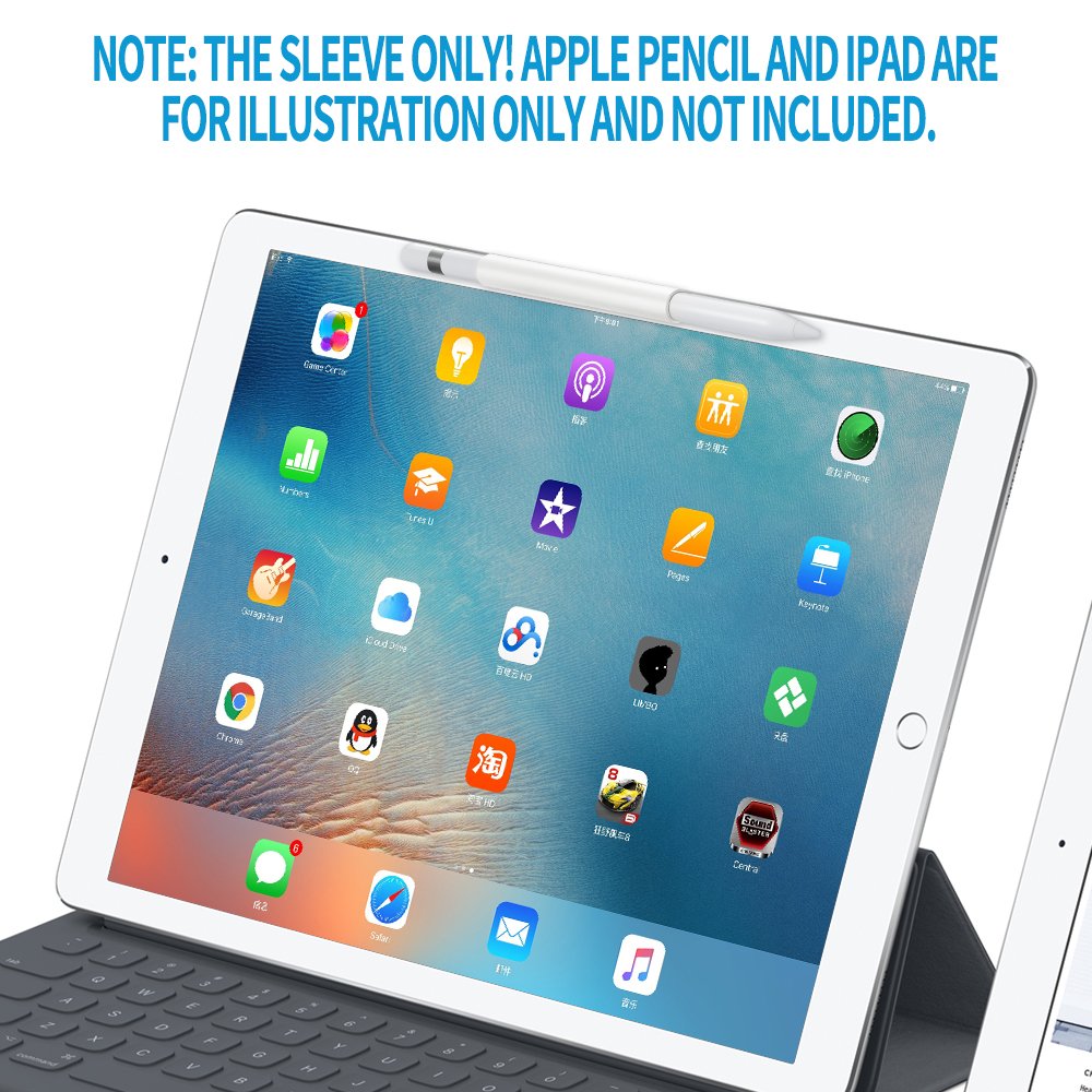 Compatible with Apple Pencil Magnetic Sleeve, Soft Silicone Holder Grip Compatible with Apple iPad Pro Pencil, Ivory White (Apple Pencil Not Included)