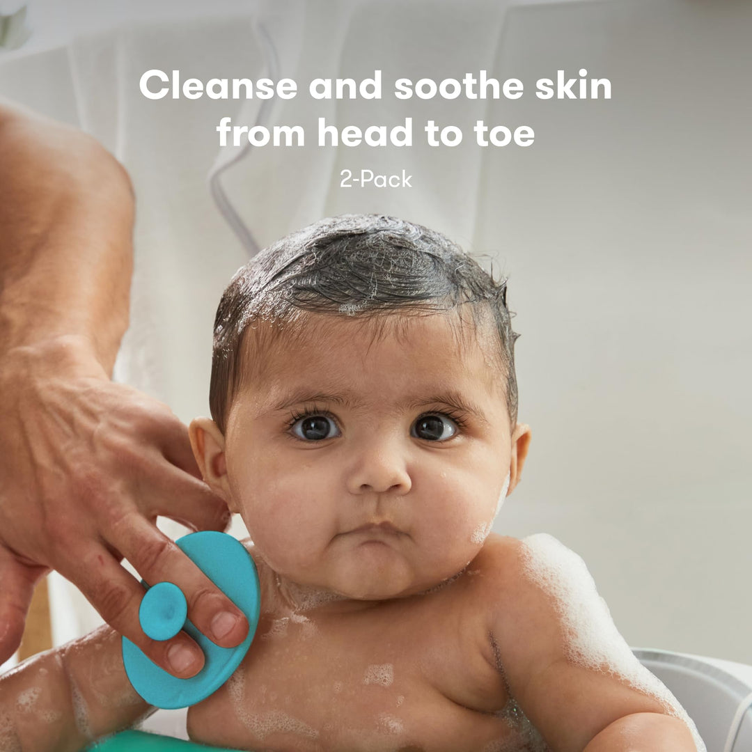 DermaFrida The SkinSoother Baby Bath Brush | Cradle Cap Brush for Babies, Baby Essential for Dry Skin, Cradle Cap Treatment and Eczema | 2 Pack