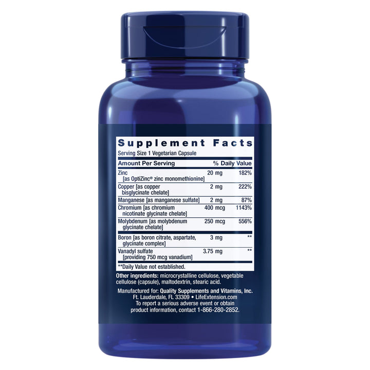 Only Trace Minerals, a Daily dose of zinc, Chromium, Boron, Copper, Manganese, Vanadyl sulfate, Gluten-Free, Non-GMO, Vegetarian, 90 Capsules