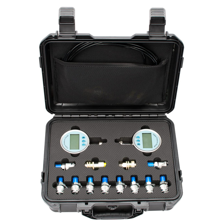 Hydraulic Pressure Test Kit for Excavator, Pressure Gauge Tester Coupling Set with 3 Gauges (3500PSI, 6000PSI, 9000PSI)