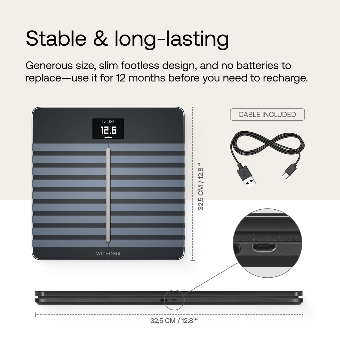 /Nokia Body Cardio – Heart Health & Body Composition Digital Wi-Fi Scale with smartphone app, Body Black