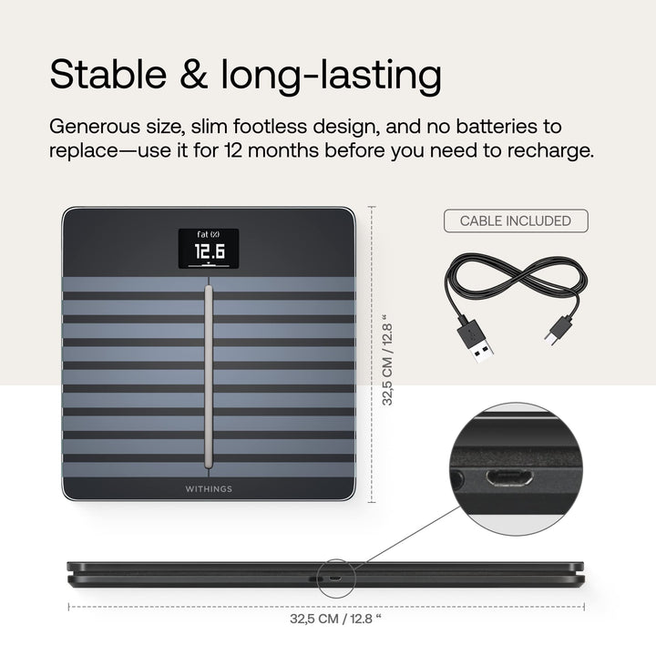 /Nokia Body Cardio – Heart Health & Body Composition Digital Wi-Fi Scale with smartphone app, Body Black