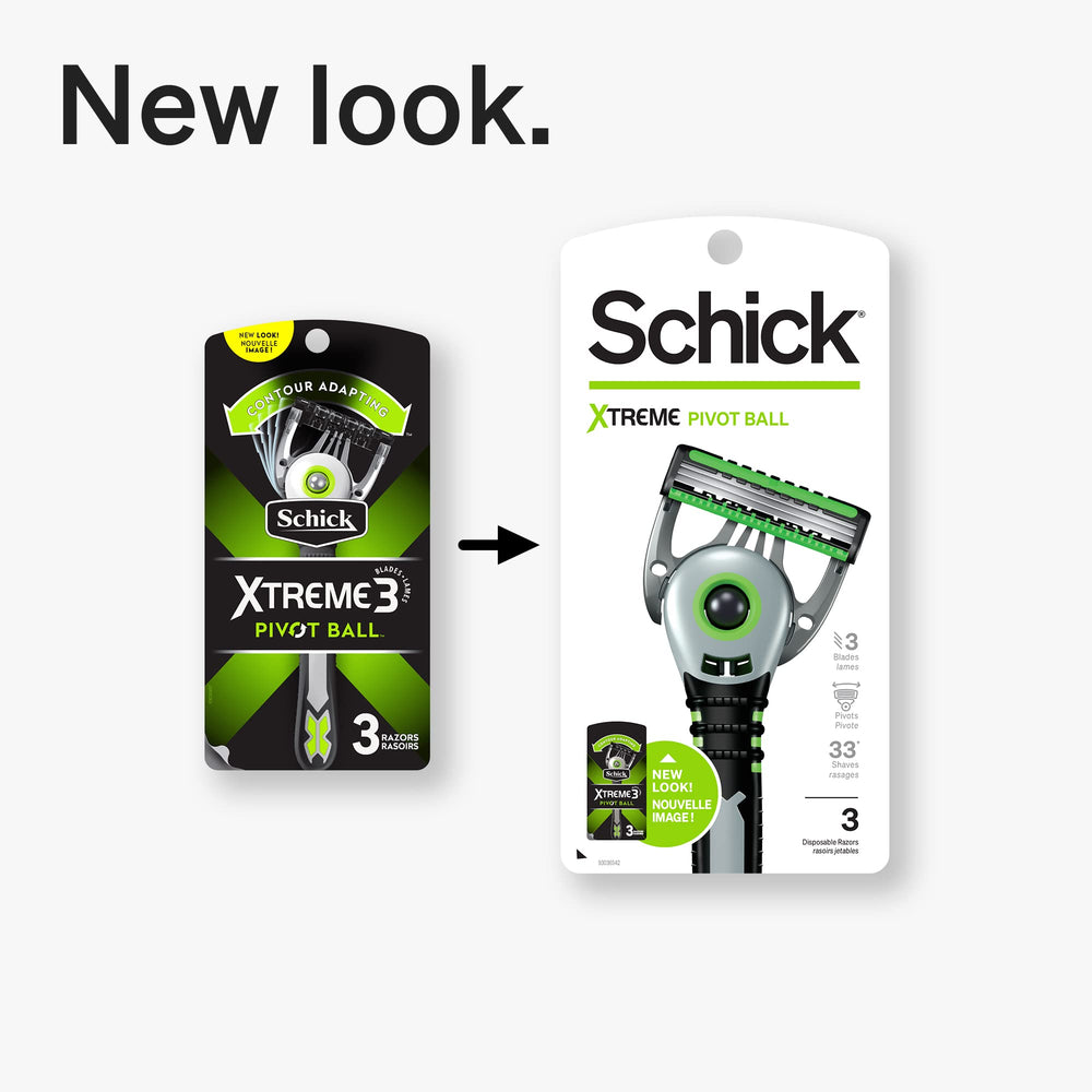 Schick Xtreme 3 Pivot Ball Disposable Razors for Men, 9 Count