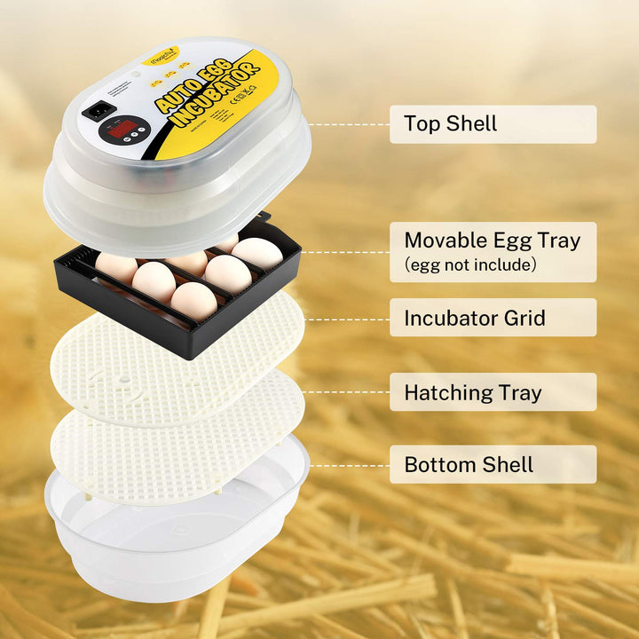 Mini Egg Incubators for Hatching Eggs, with Automatic Egg Turning, 9-12 Eggs Hatching Incubator for Chickens, Ducks, Goose, Birds