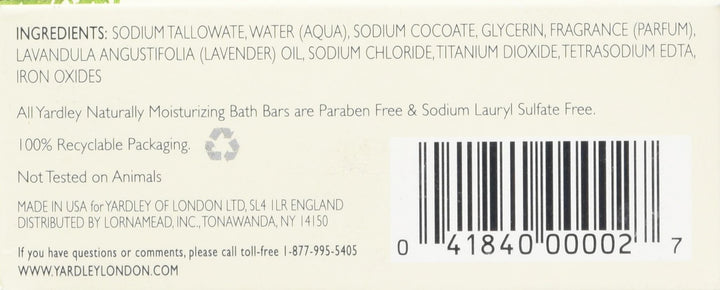 London English Lavender with Essential Oils Soap Bar, 4.25 oz Bar (Pack of 8)