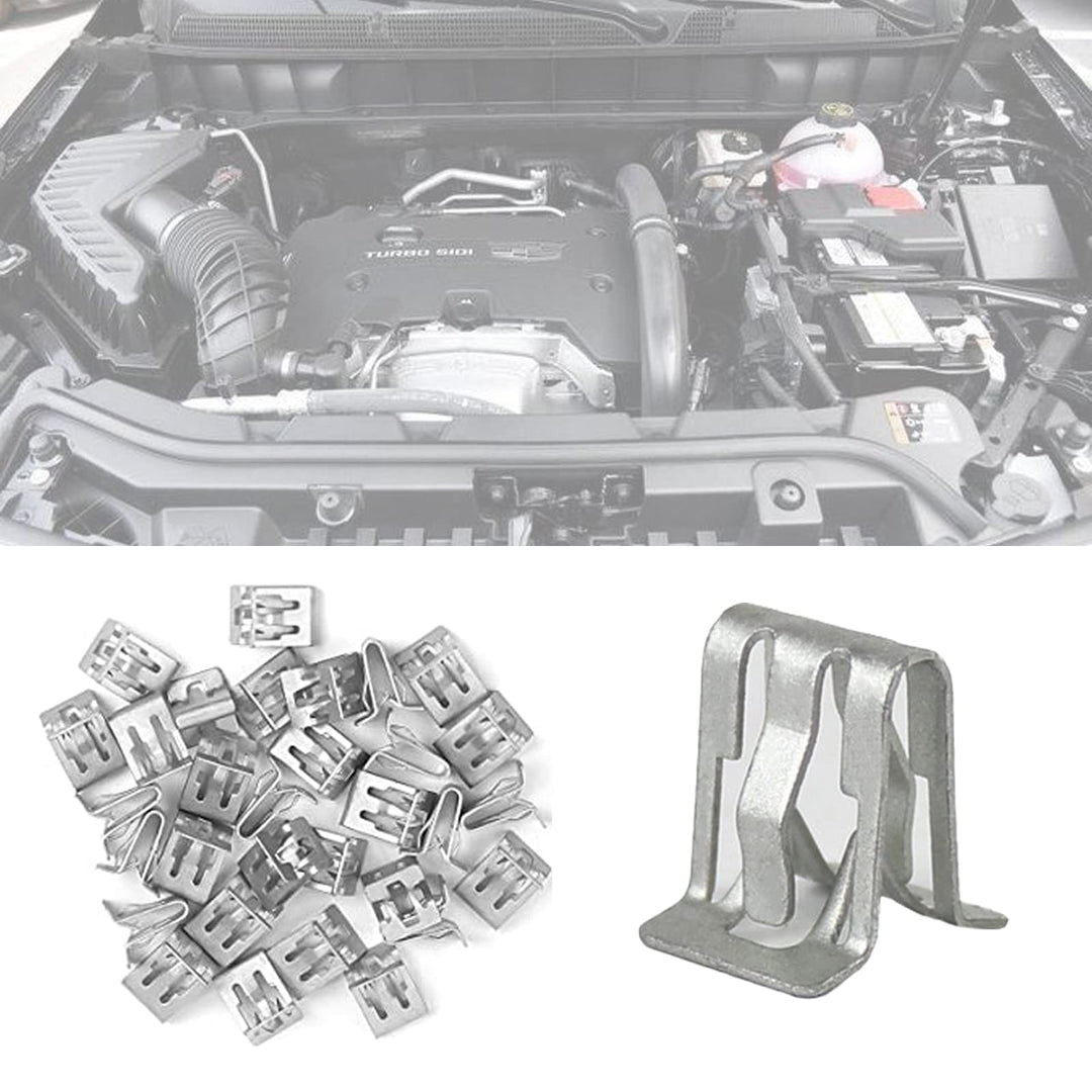 30-Pack Metal Grill Clips for 1994-2017 GM Cars & Trucks Dash Retainer Clips, 1/2 X 5/8 Metal Grill Clips, Garnish Interior Trim Bezel & Scuff Plate Clips for GM - OEM#15748479
