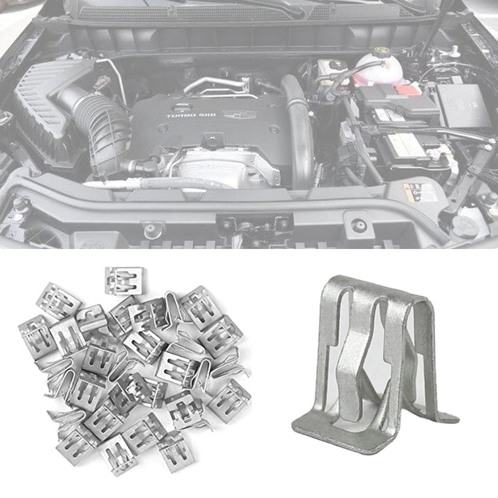 30-Pack Metal Grill Clips for 1994-2017 GM Cars & Trucks Dash Retainer Clips, 1/2 X 5/8 Metal Grill Clips, Garnish Interior Trim Bezel & Scuff Plate Clips for GM - OEM#15748479
