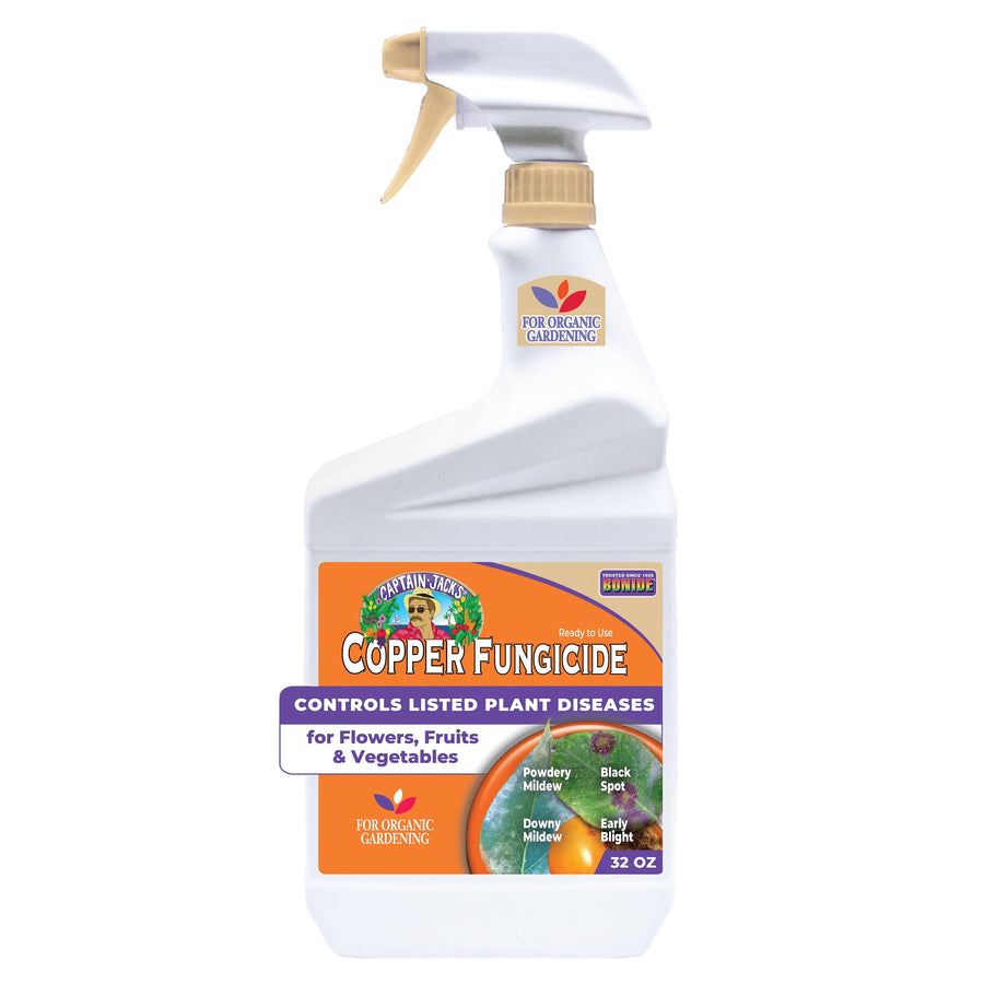 Captain Jack's Copper Fungicide, 32 oz Ready-to-Use Spray for Organic Gardening, Controls Common Diseases