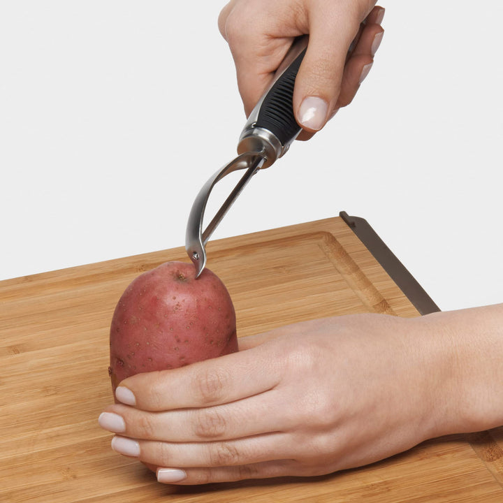 SteeL Swivel Peeler, Stainless Steel,Silver,1EA