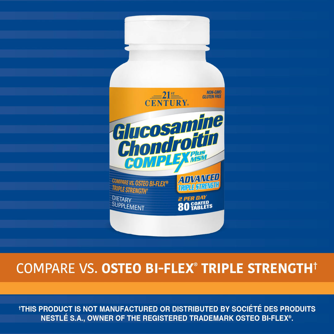 Glucosamine and Chondroitin, Advanced 3X Tablets, 80 Count